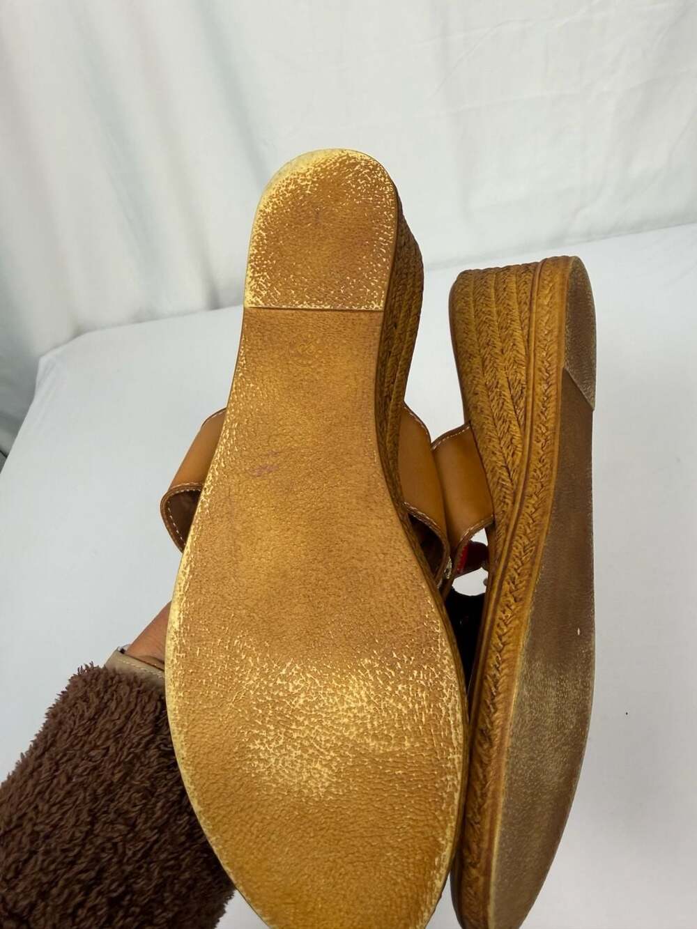 Mariella Made in Italy Floral Embellished Wedge Sandals Size 8M - Picture 4 of 5
